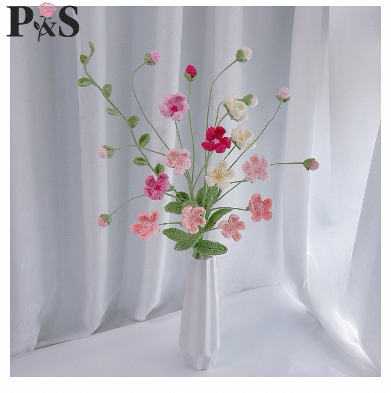 Home Decor Tulip - 수제 크로 셰 뜨개질 꽃 Androsace