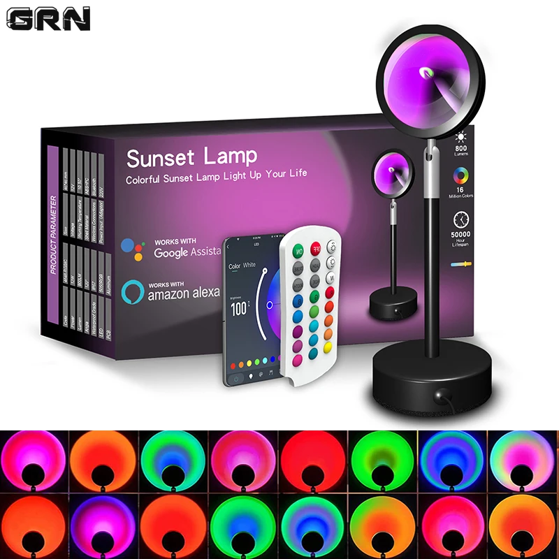 Home Decor App - 스마트 LED 선셋 램프, 다채로운 변화,