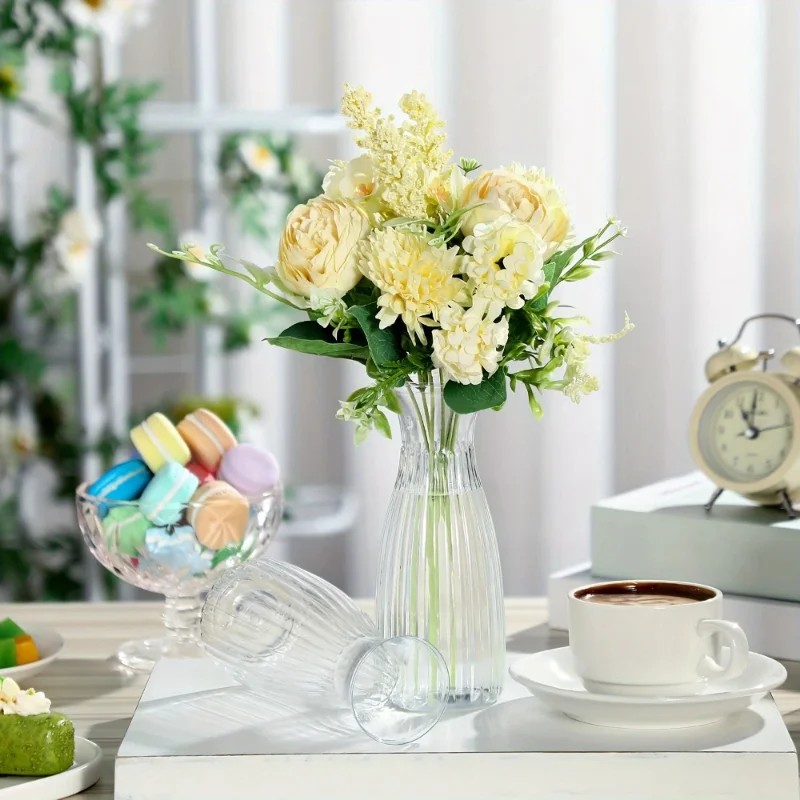 Home Decor Vase With Flowers - DIY 꽃꽂이 화병 세트 투명 플라스틱