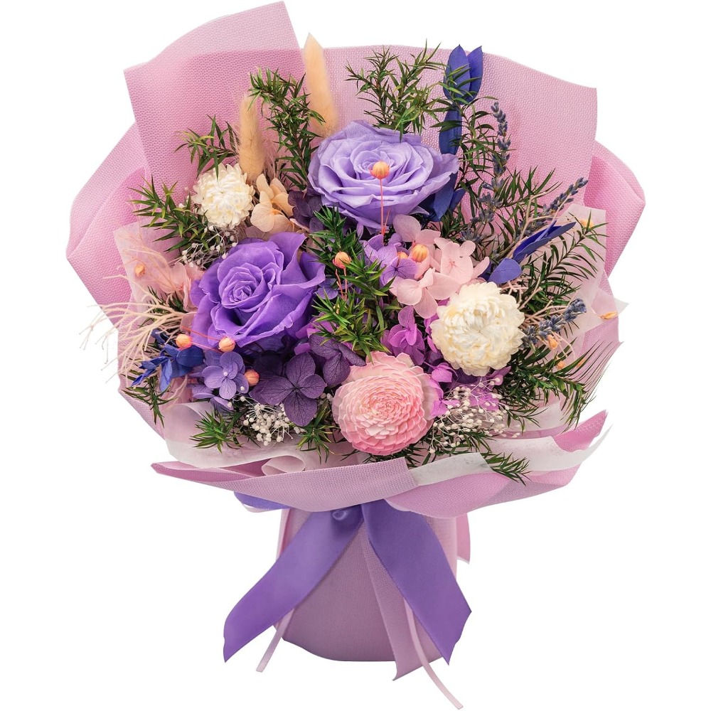 Home Decor Tulip - 로맨틱한 보존 장미 꽃다발: 졸업, 생일,