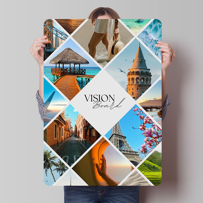 Home Decor Vision Board - 여행 비전 보드 콜라주 프린트 포스터