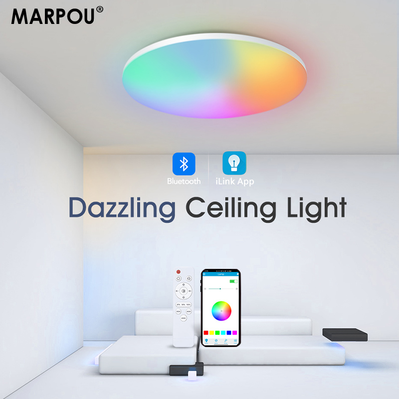 Home Decor App - MARPOU 다채로운 RGB 천장 램프, 밝기