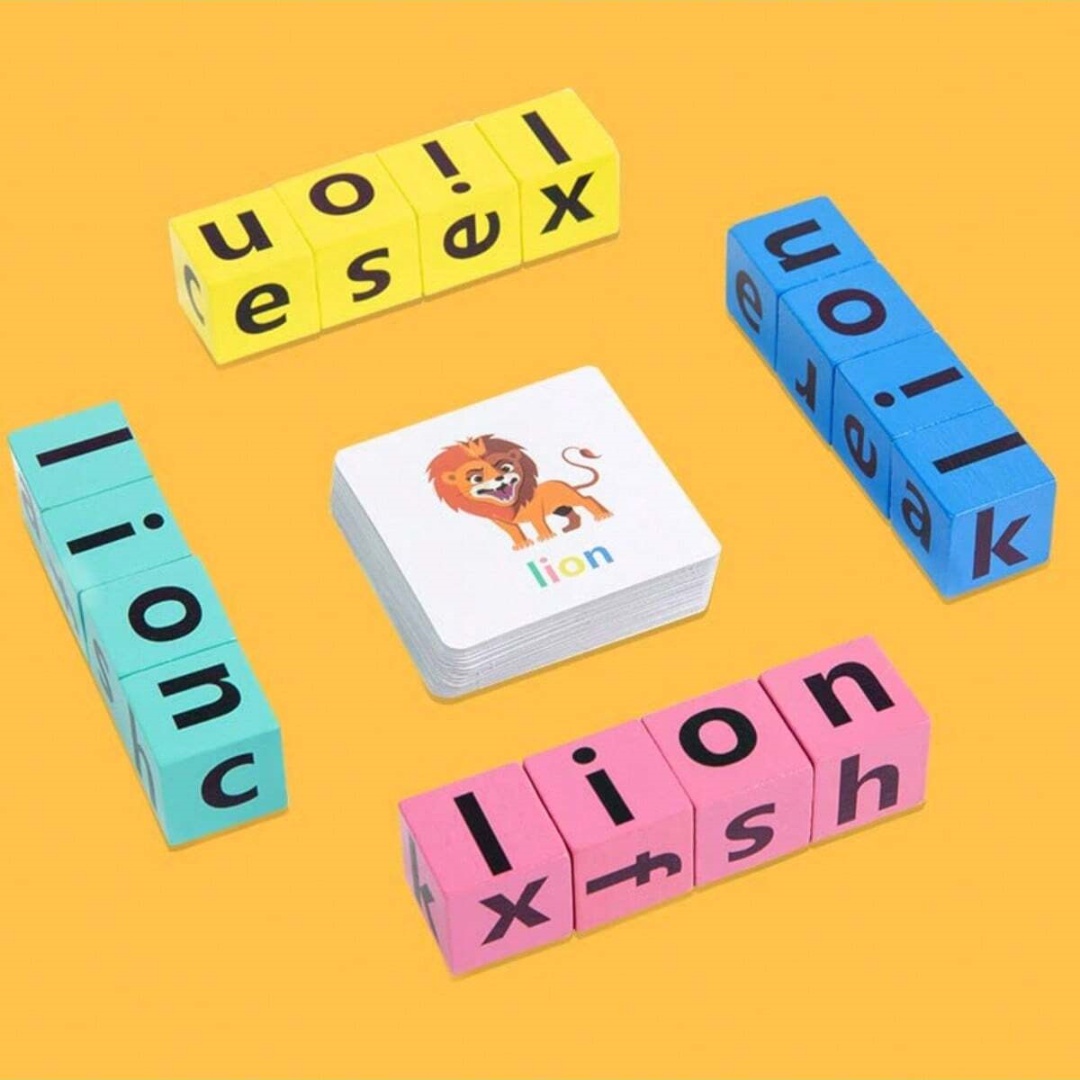 Wooden Letter Sign - 어린이 알파벳 철자 보드 게임, 16개의