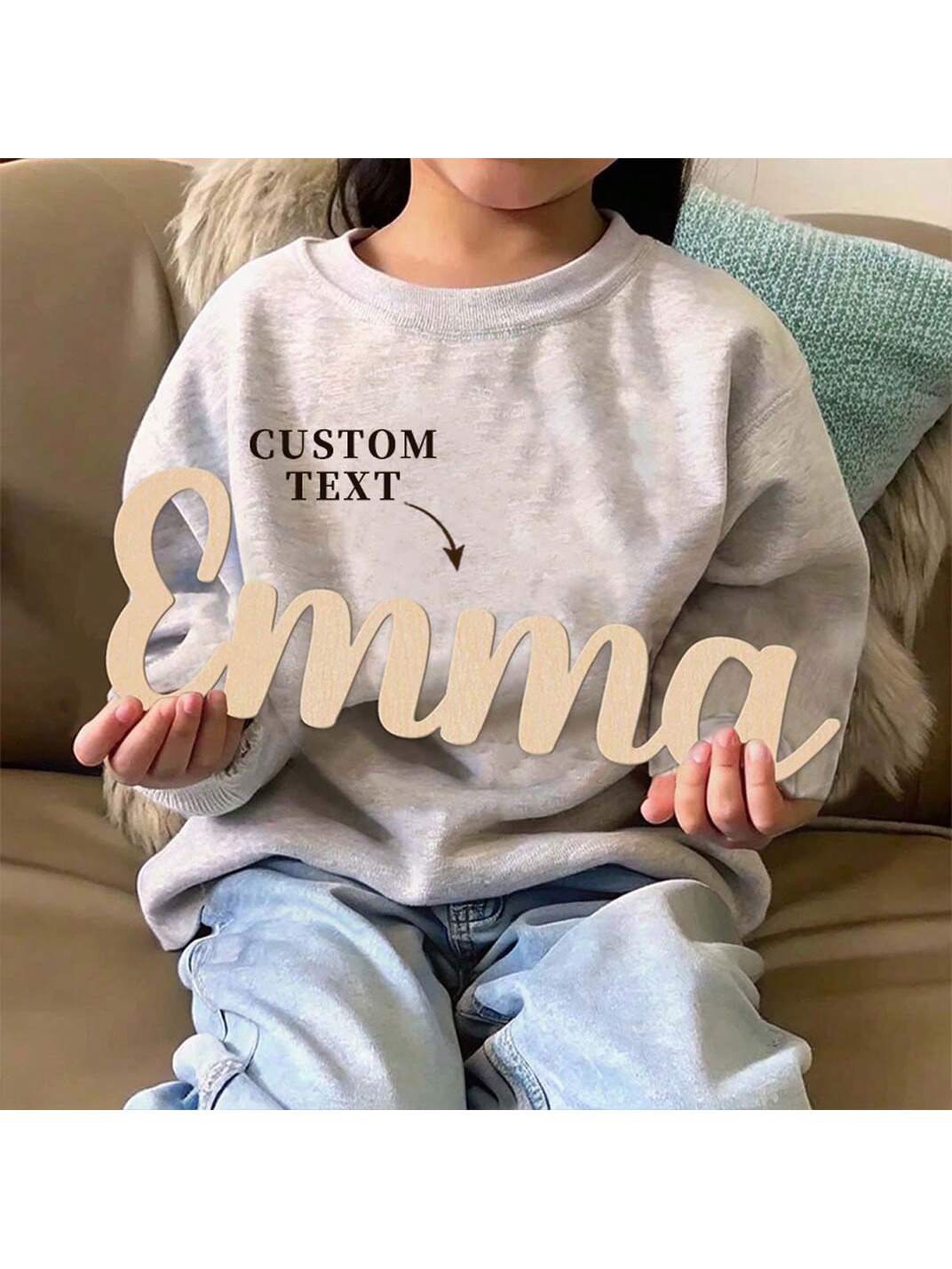 Wooden Letter Sign - 1개의 사랑스러운 엠마 예물판, 맞춤형 이름,