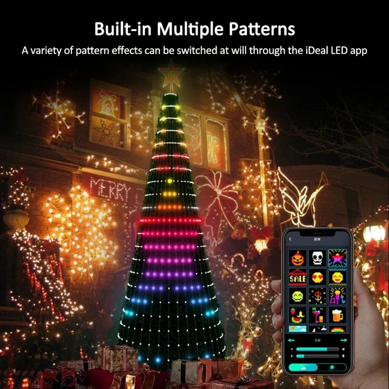 Home Decor App - 크리스마스 스타 트리 조명 RGB LED,