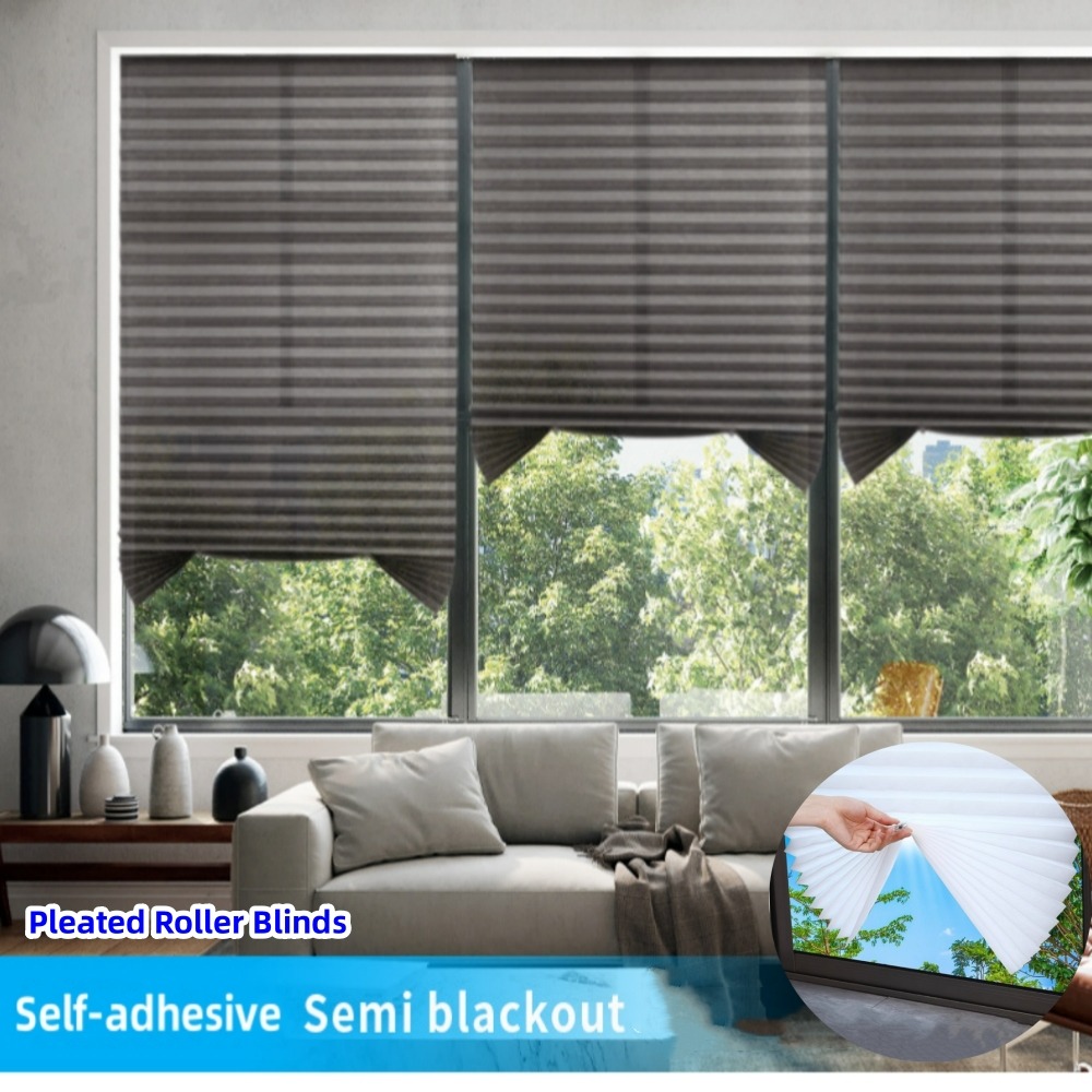 Home Decor Window Blinds - 자체 접착 욕실 샤워 커튼 플리츠