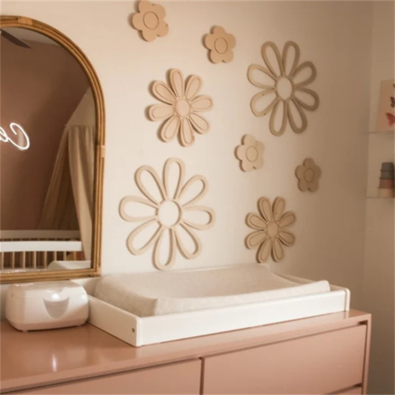 Home Decor Daisy - 나무 데이지 벽 꽃 장식 보헤미안