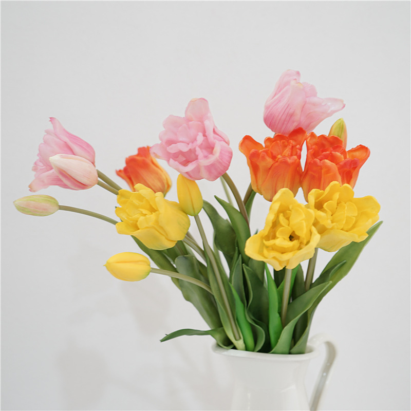 Home Decor Tulip - 3PCS 5 헤드 인공 라텍스 튤립