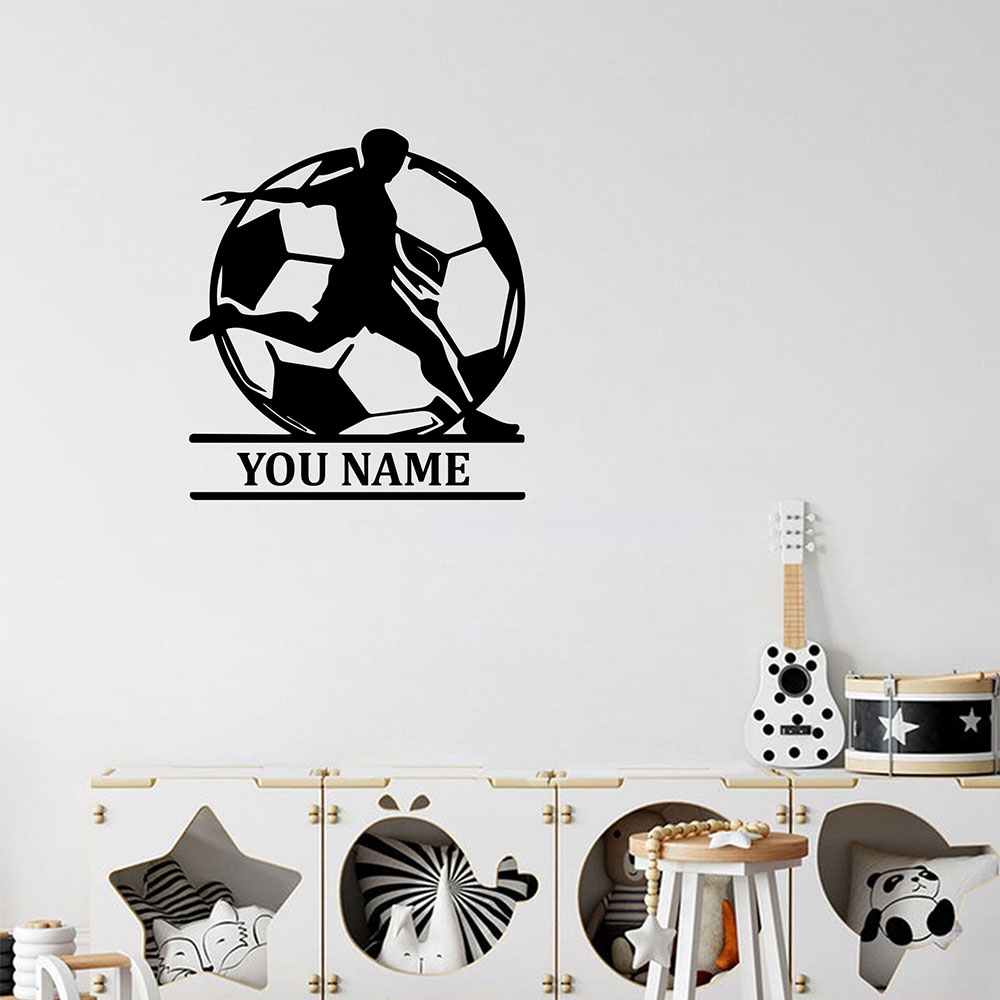 Home Decor Wall Stickers - 1PC 패션 축구 맞춤형 텍스트 홈