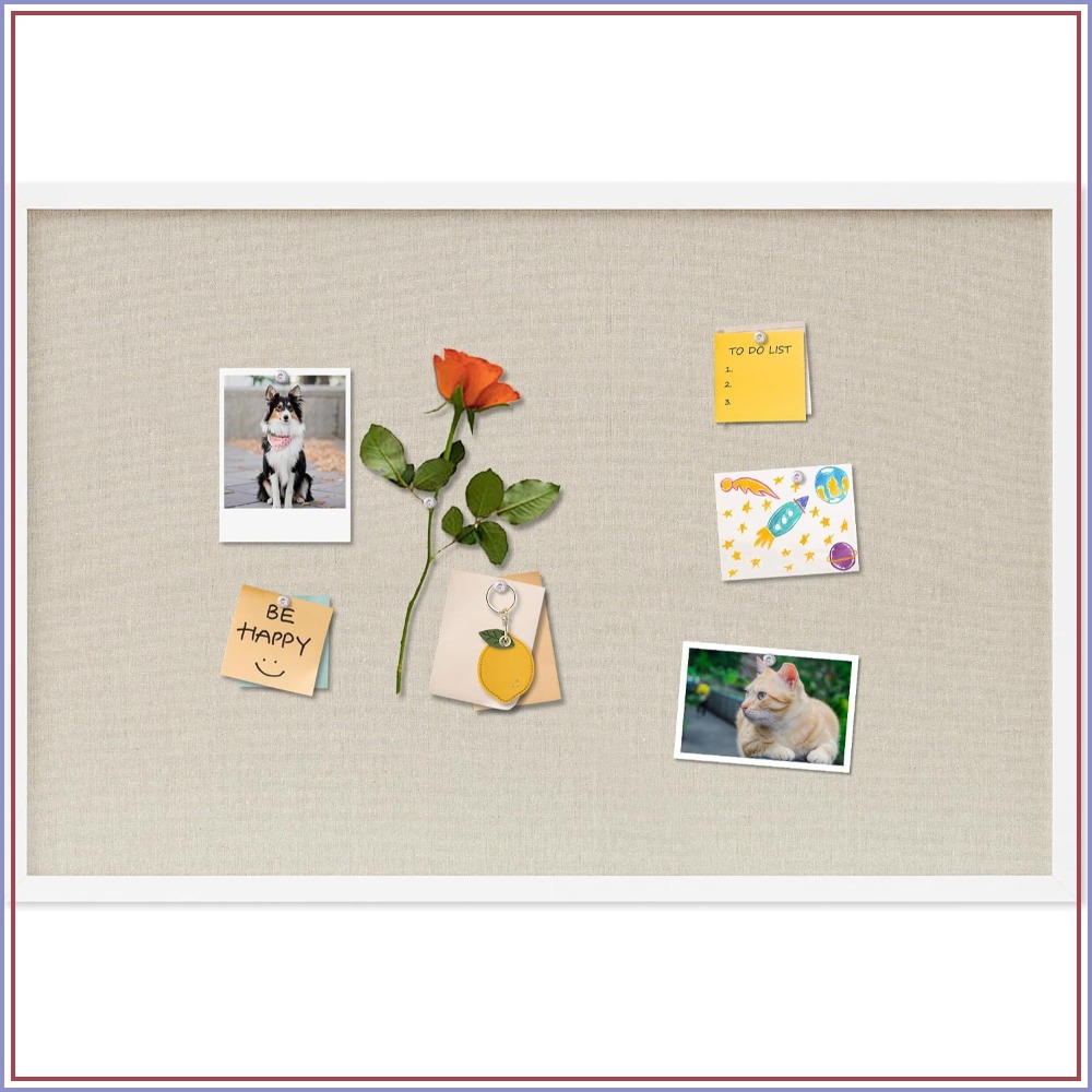 Home Decor Vision Board - 코르크보드 30x20인치 린넨 화이트 게시판, 사무실,