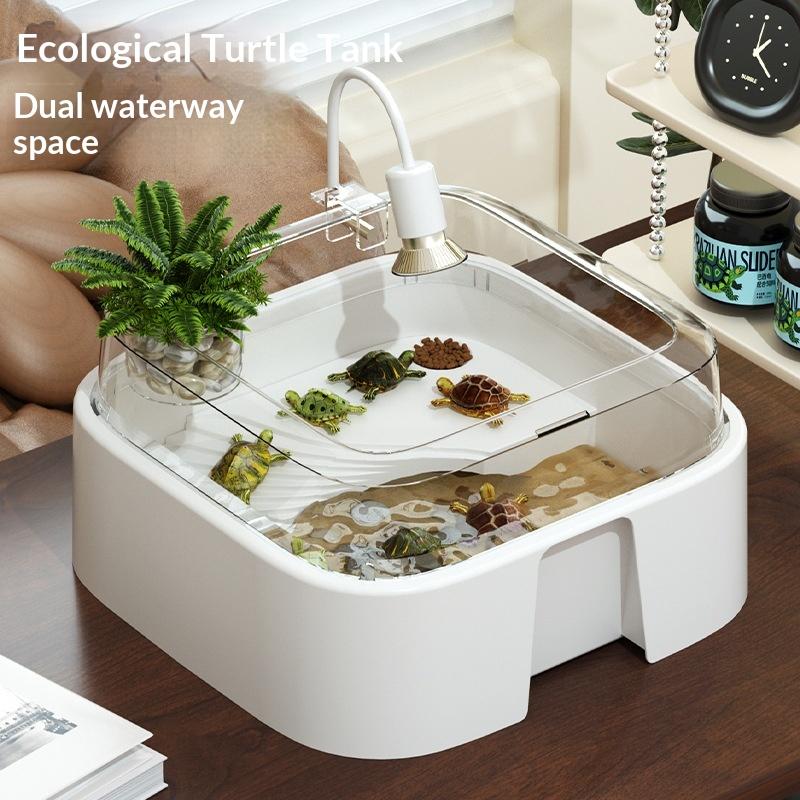 투명한 거북이 사육장, 햇빛 받는 플랫폼이 있는 데스크 - Home Decor Habitat 리뷰 및 가격
