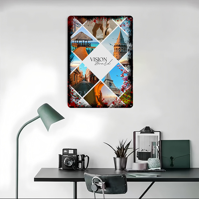 여행 비전 보드 콜라주 프린트 포스터 맞춤형 레트로 벽 - Home Decor Vision Board 리뷰 및 가격