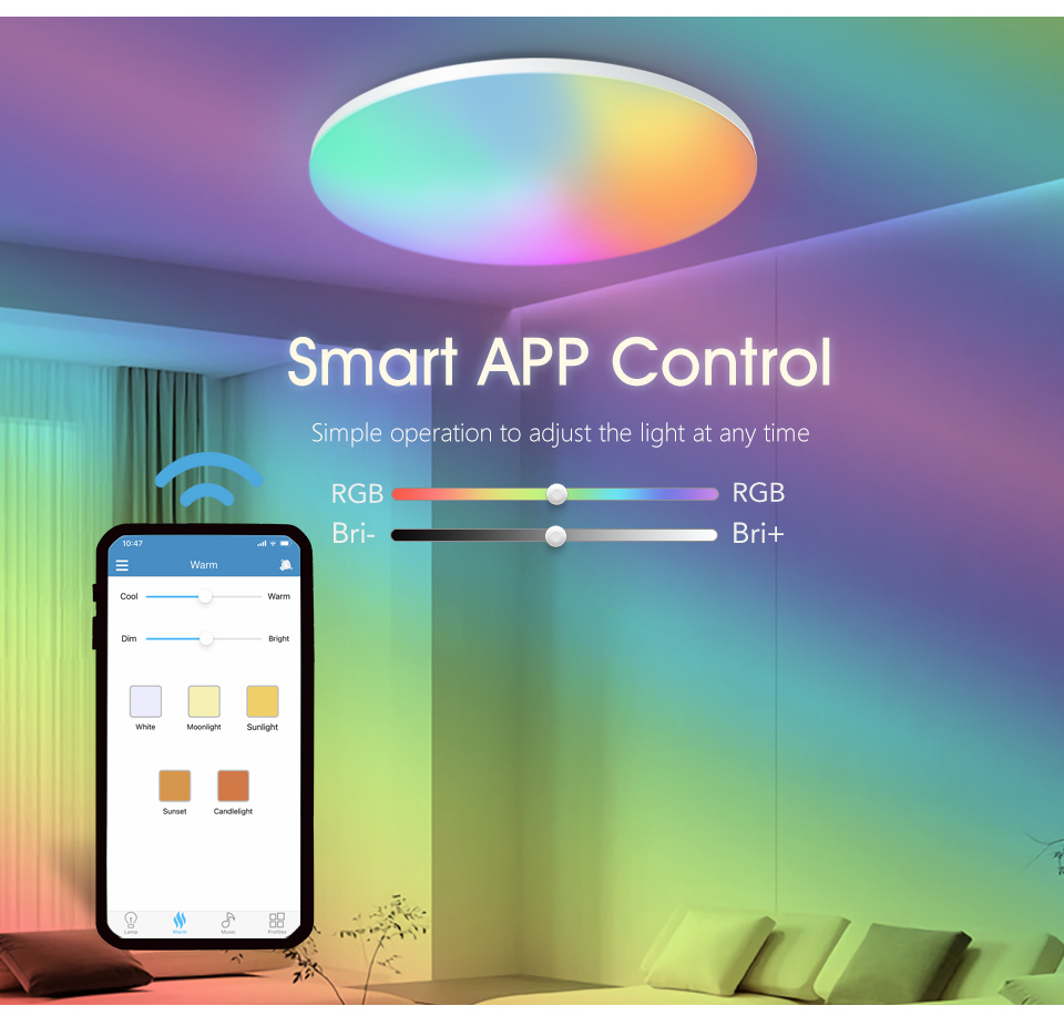 MARPOU 다채로운 RGB 천장 램프, 밝기 조절 가 - Home Decor App 리뷰 및 가격