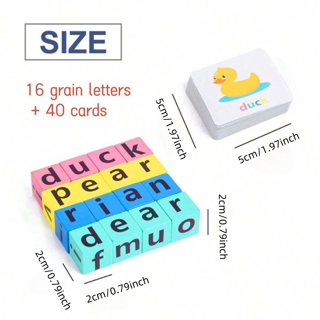어린이 알파벳 철자 보드 게임, 16개의 글자 블록 + - Wooden Letter Sign 리뷰 및 가격