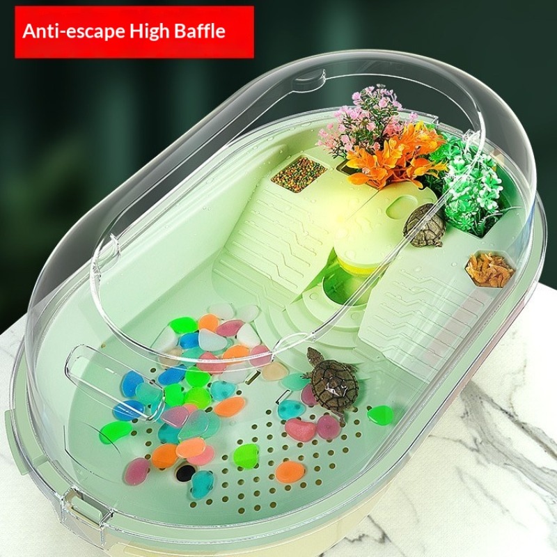 거북이 수족관 탱크 물고기 애완동물 서식지 일광욕 플랫 - Home Decor Habitat 리뷰 및 가격