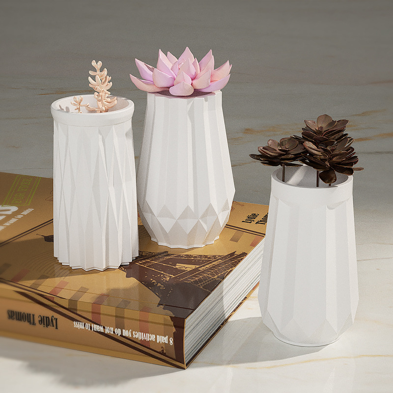 라운드 다이아몬드 꽃병 실리콘 몰드, DIY 석고 몰드 - Home Decor Vase With Flowers 리뷰 및 가격