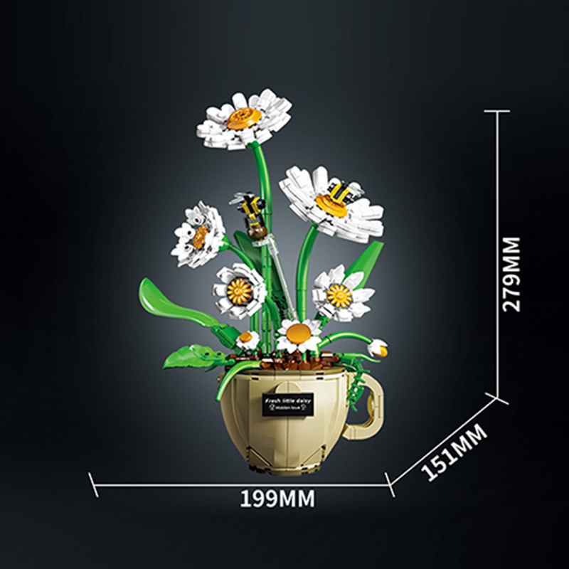 MOC 커피 컵 꽃 빌딩 블록 화분에 심은 식물 꽃다발 - Home Decor Daisy 리뷰 및 가격