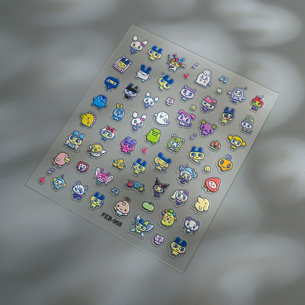 다마고치 만화 3D 엠보싱 네일 아트 스티커 캐릭터 네 - Home Decor Sticker 리뷰 및 가격