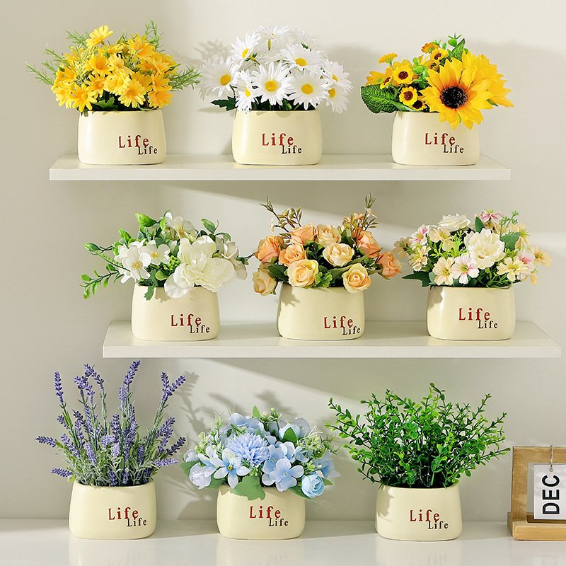 가짜 해바라기 데이지 꽃과 화분이 함께 있는 장식품으로 - Home Decor Daisy 리뷰 및 가격
