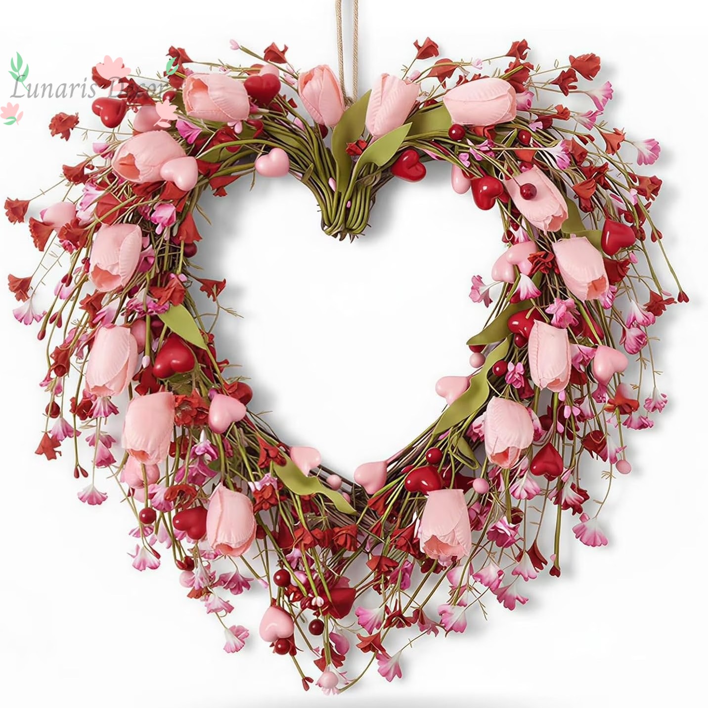 발렌타인데이 튤립 하트 화환 핑크 연인 사랑 베리 웨딩 - Home Decor Tulip 리뷰 및 가격