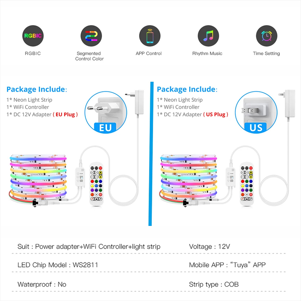 투야 와이파이 WS2811 RGBIC COB LED 스 - Home Decor App 리뷰 및 가격