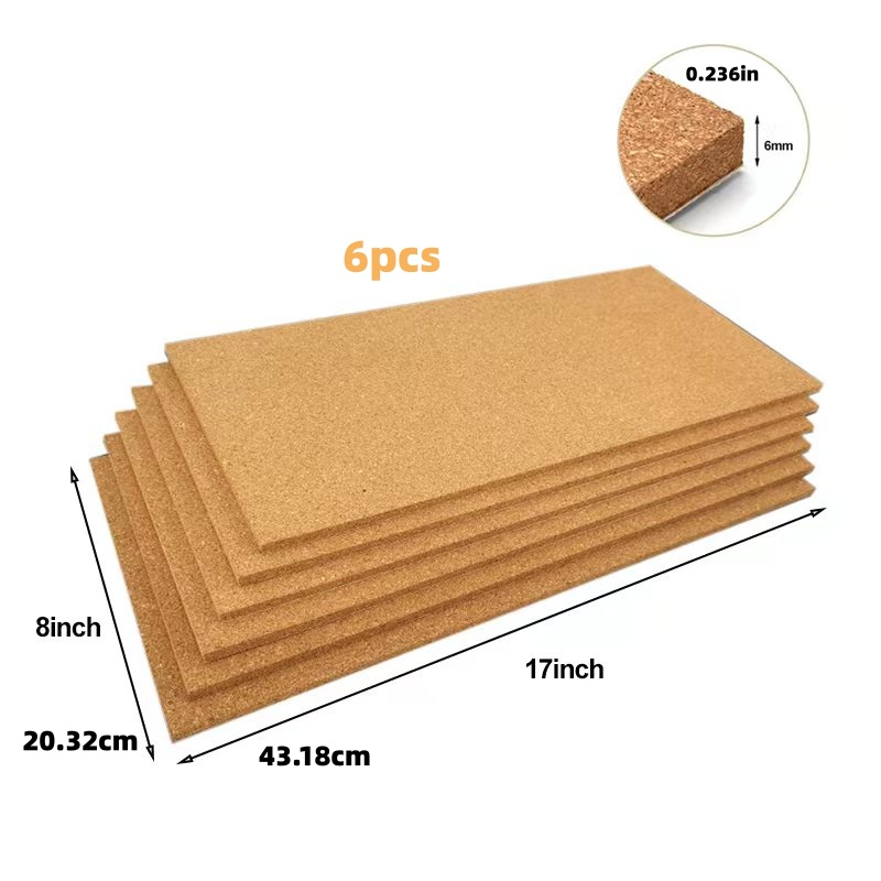 접착식 뒷면이 있는 6피스 코르크 보드 게시판 17x8 - Home Decor Vision Board 리뷰 및 가격
