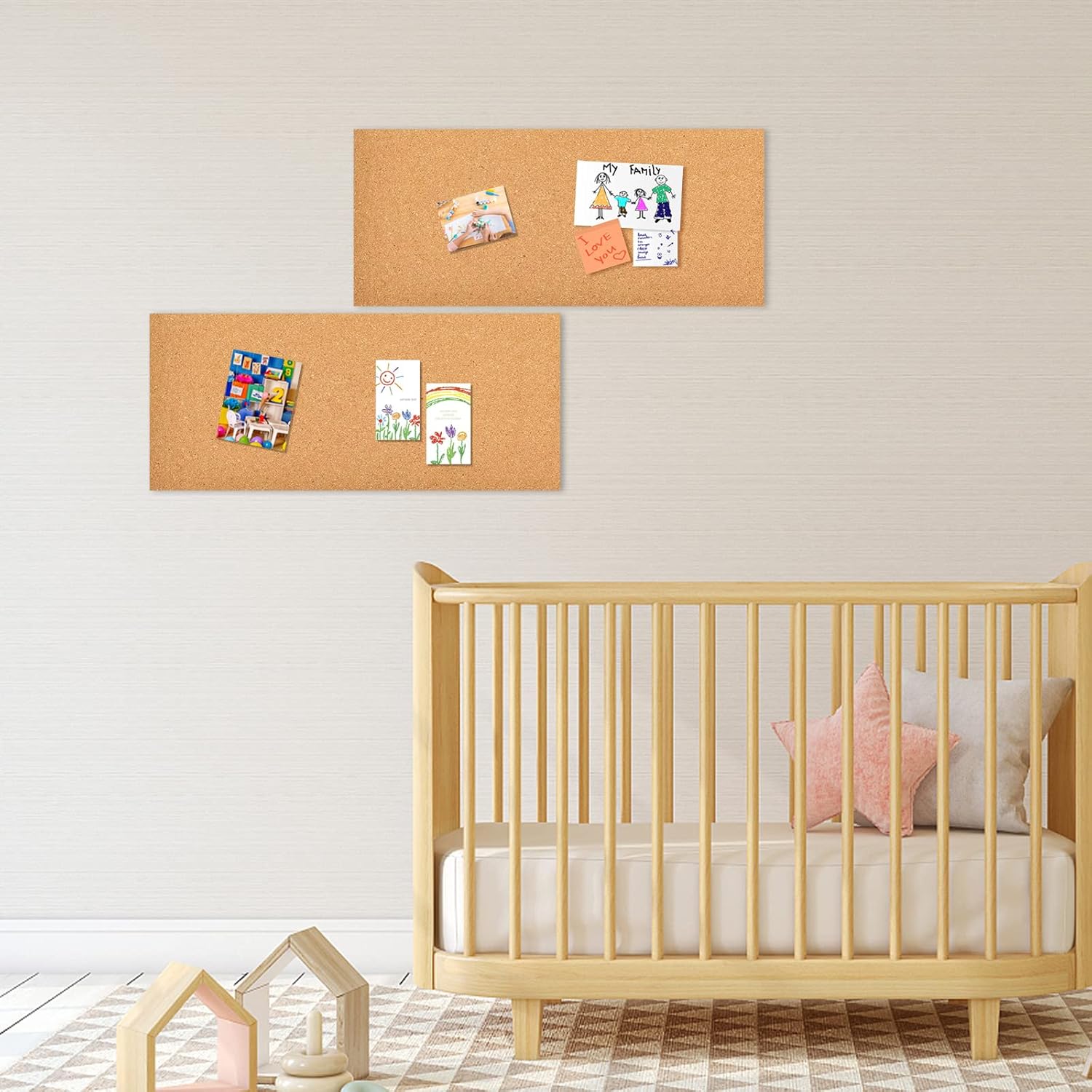 접착식 뒷면이 있는 6피스 코르크 보드 게시판 17x8 - Home Decor Vision Board 리뷰 및 가격