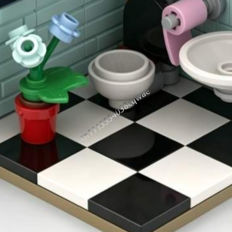 145개 부품 욕실 환경 인테리어 모델 MOC 맞춤형  - Home Decor Habitat 리뷰 및 가격