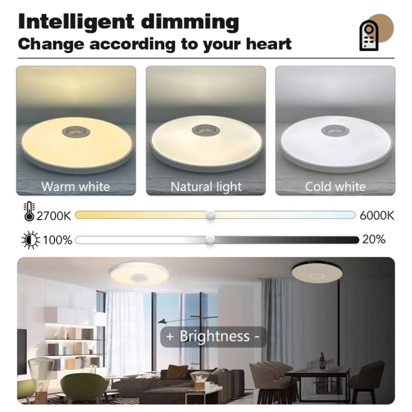 TUYA 스마트 음악 천장 LED 조명, RGB 리모컨 - Home Decor App 리뷰 및 가격