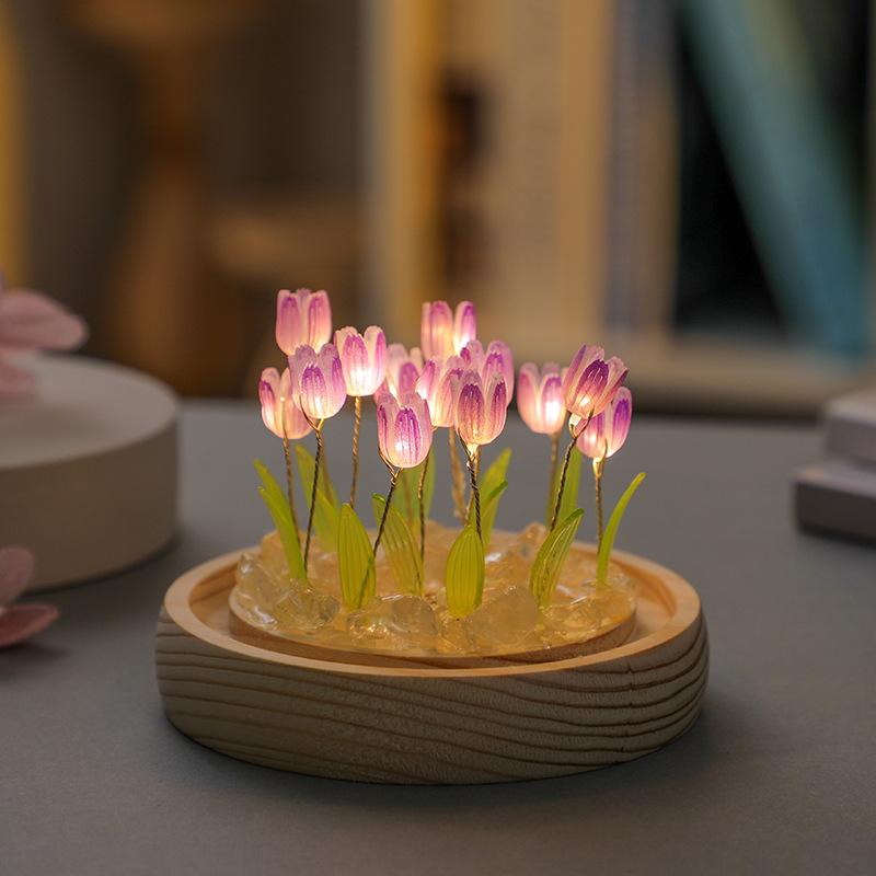 수제 튤립 야간 조명 수제 DIY 가방, 창의적인 데스 - Home Decor Tulip 리뷰 및 가격