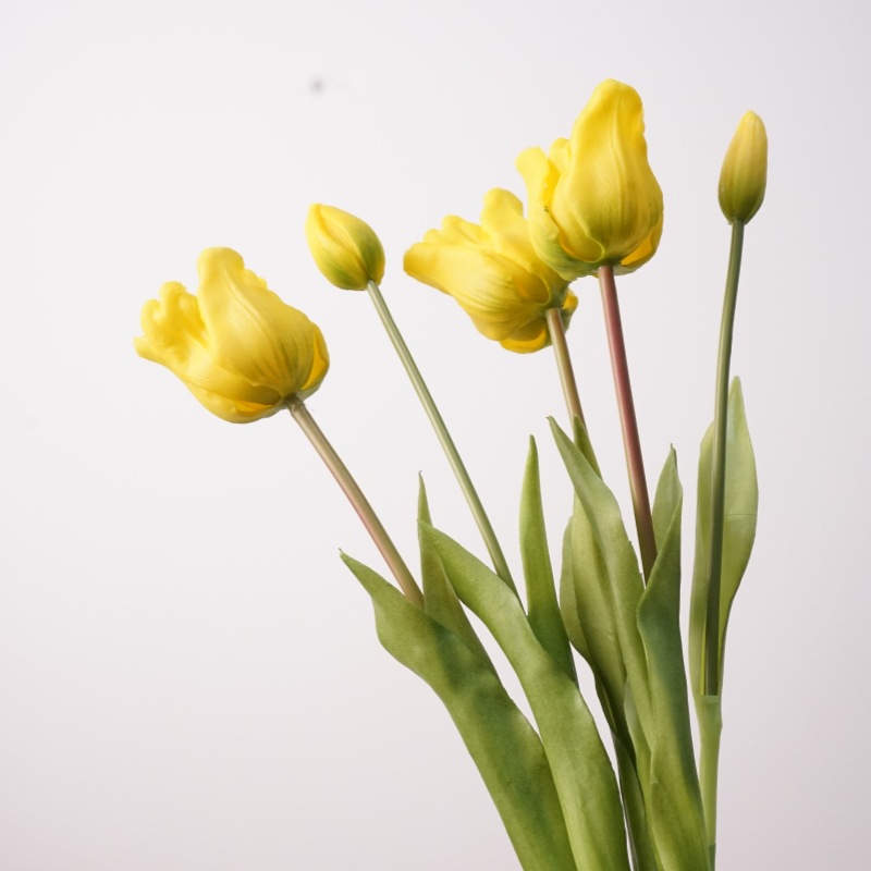 3PCS 5 헤드 인공 라텍스 튤립 꽃다발 리얼 터치  - Home Decor Tulip 리뷰 및 가격