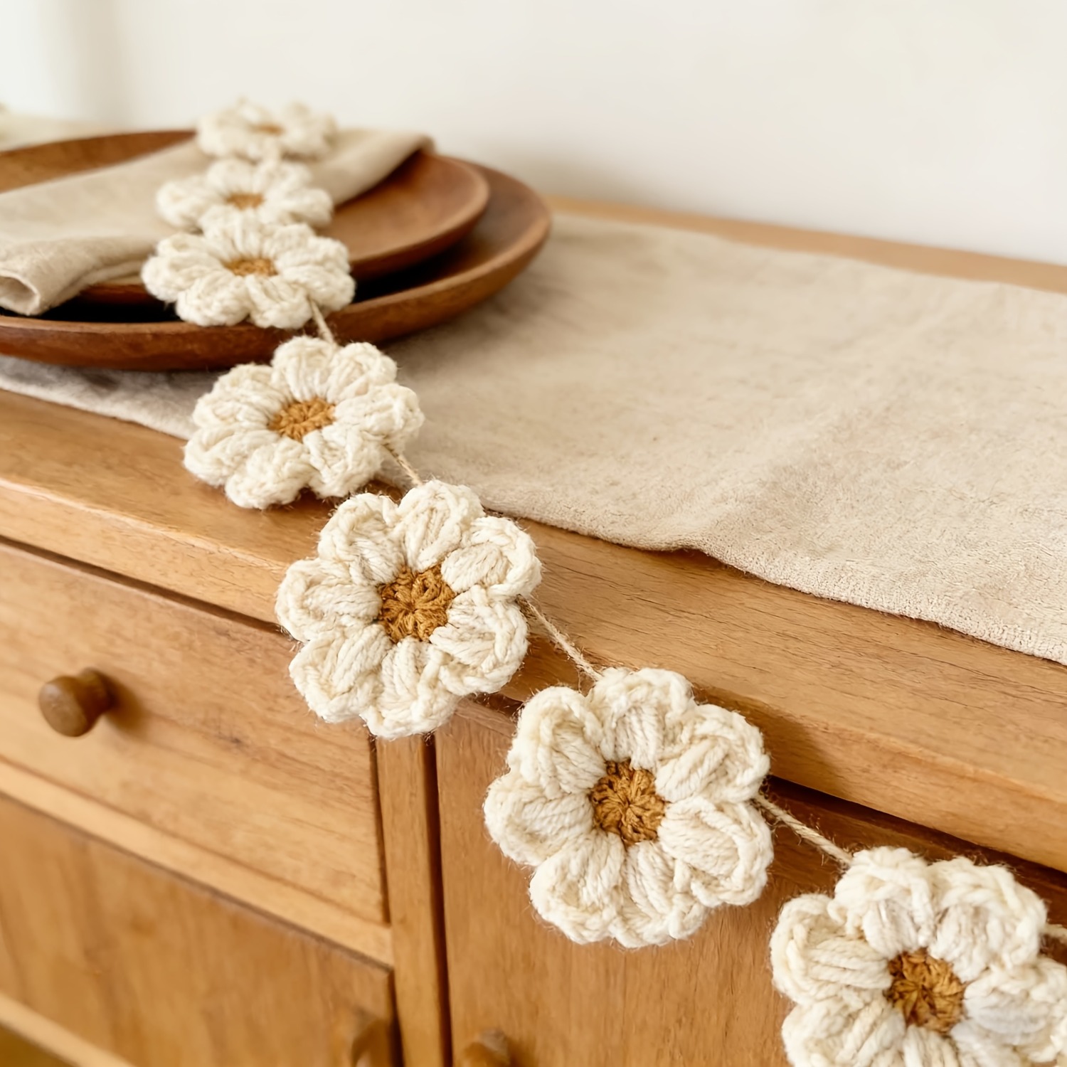 1.8미터 길이의 크로셰 데이지 장식 8개, 가정 장식 - Home Decor Daisy 리뷰 및 가격