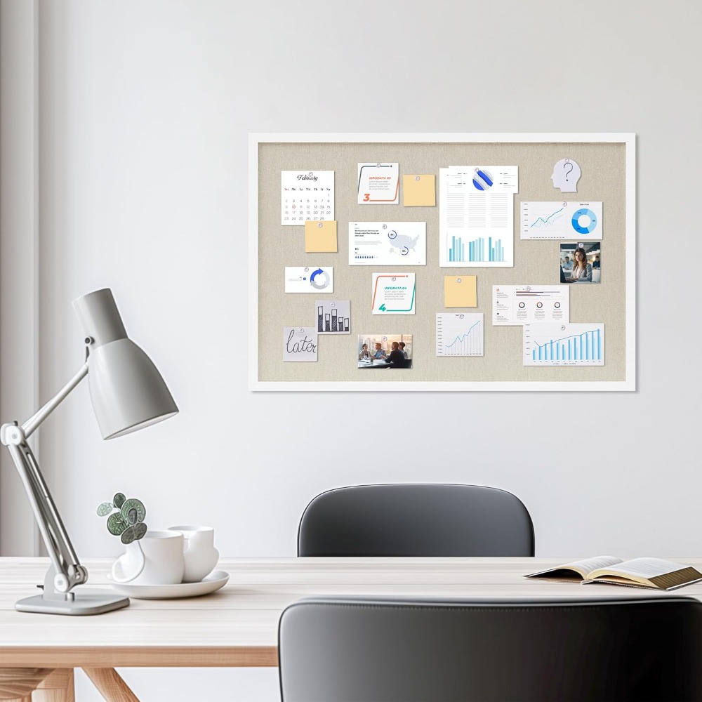 코르크보드 30x20인치 린넨 화이트 게시판, 사무실, - Home Decor Vision Board 리뷰 및 가격