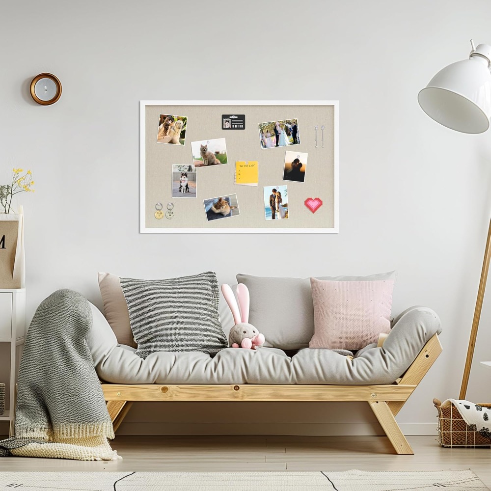 코르크보드 30x20인치 린넨 화이트 게시판, 사무실, - Home Decor Vision Board 리뷰 및 가격