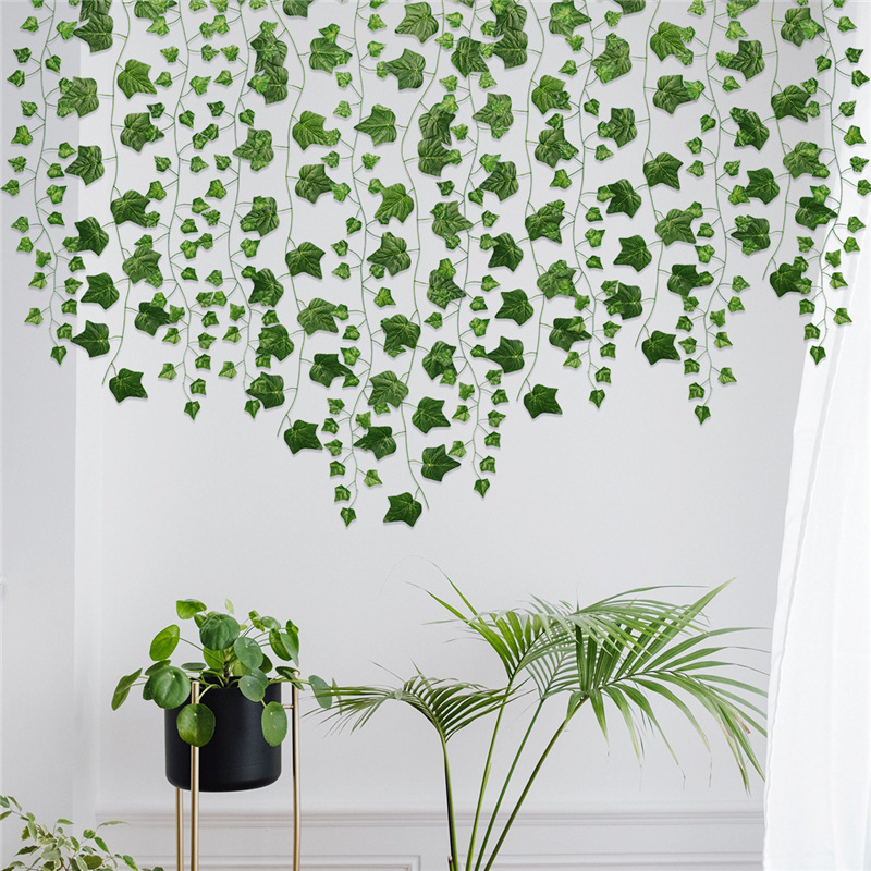 2.2M 아이비 녹색 가짜 잎 화환 식물 포도 나무 단 - Artificial Hanging Plants 리뷰 및 가격