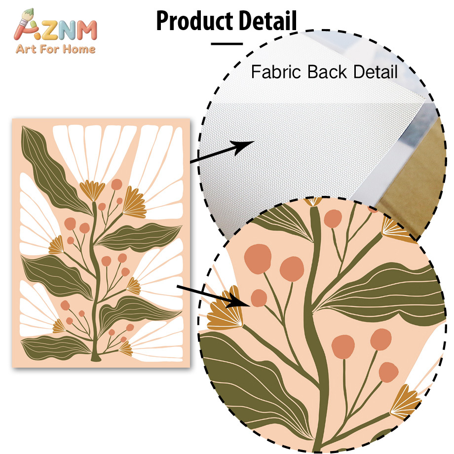 AZNM Boho 꽃무늬 캔버스 벽 예술 추상 꽃병 나 - Home Decor Vase With Flowers 리뷰 및 가격