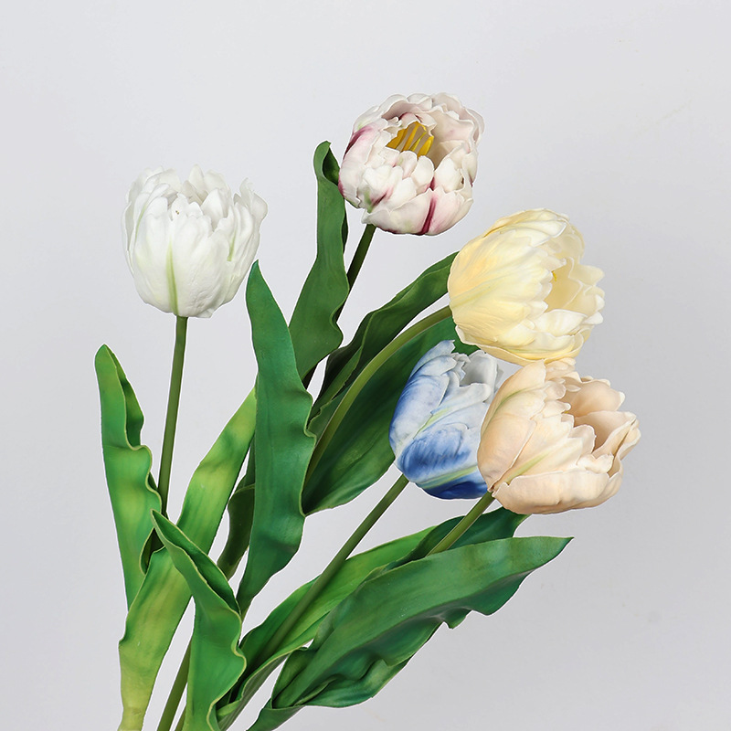 61CM 인조 앵무새 튤립 PU 소재 웨딩 신부 부케  - Home Decor Tulip 리뷰 및 가격