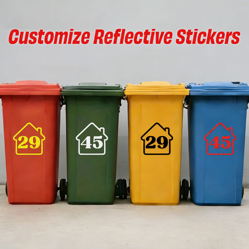 3PCS 맞춤형 반사 쓰레기통 집 번호 스티커 개인화  - Home Decor Sticker 리뷰 및 가격