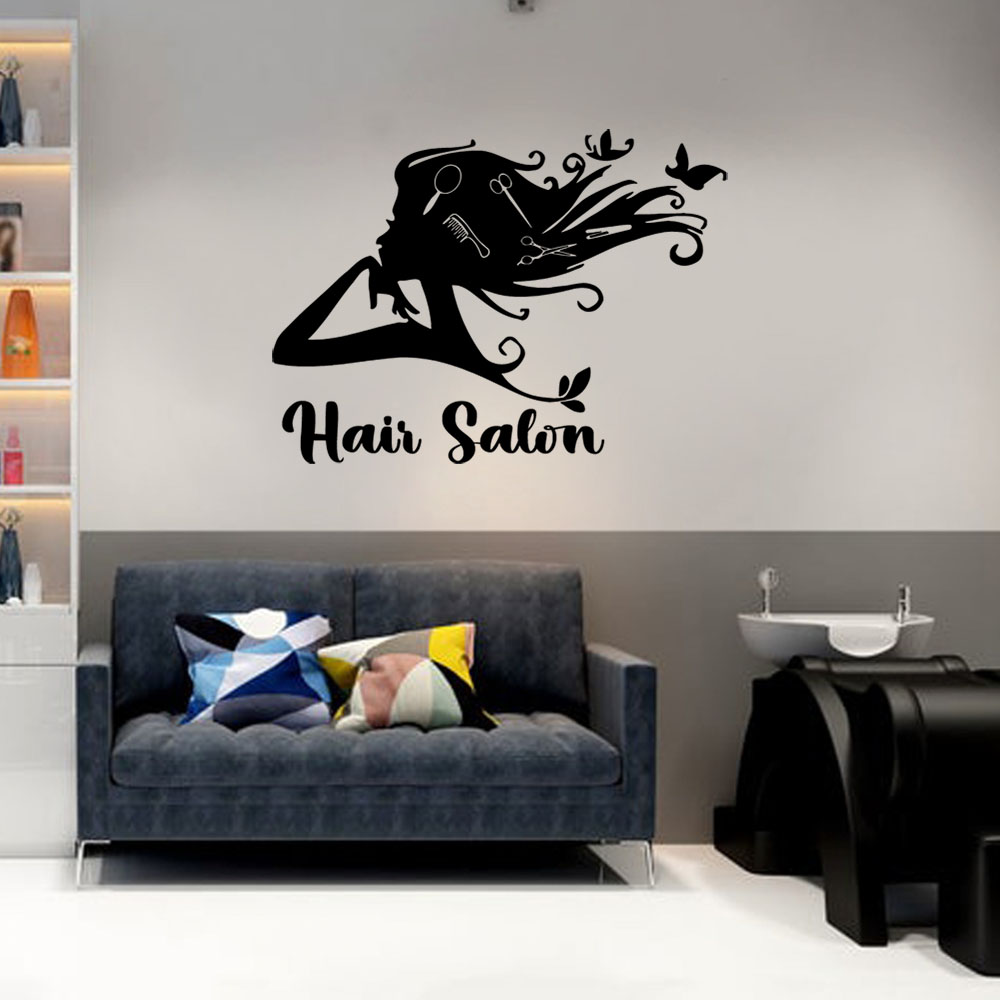1PC 다채로운 미용실 맞춤형 이름 홈 장식 Pvc 데 - Home Decor Wall Stickers 리뷰 및 가격