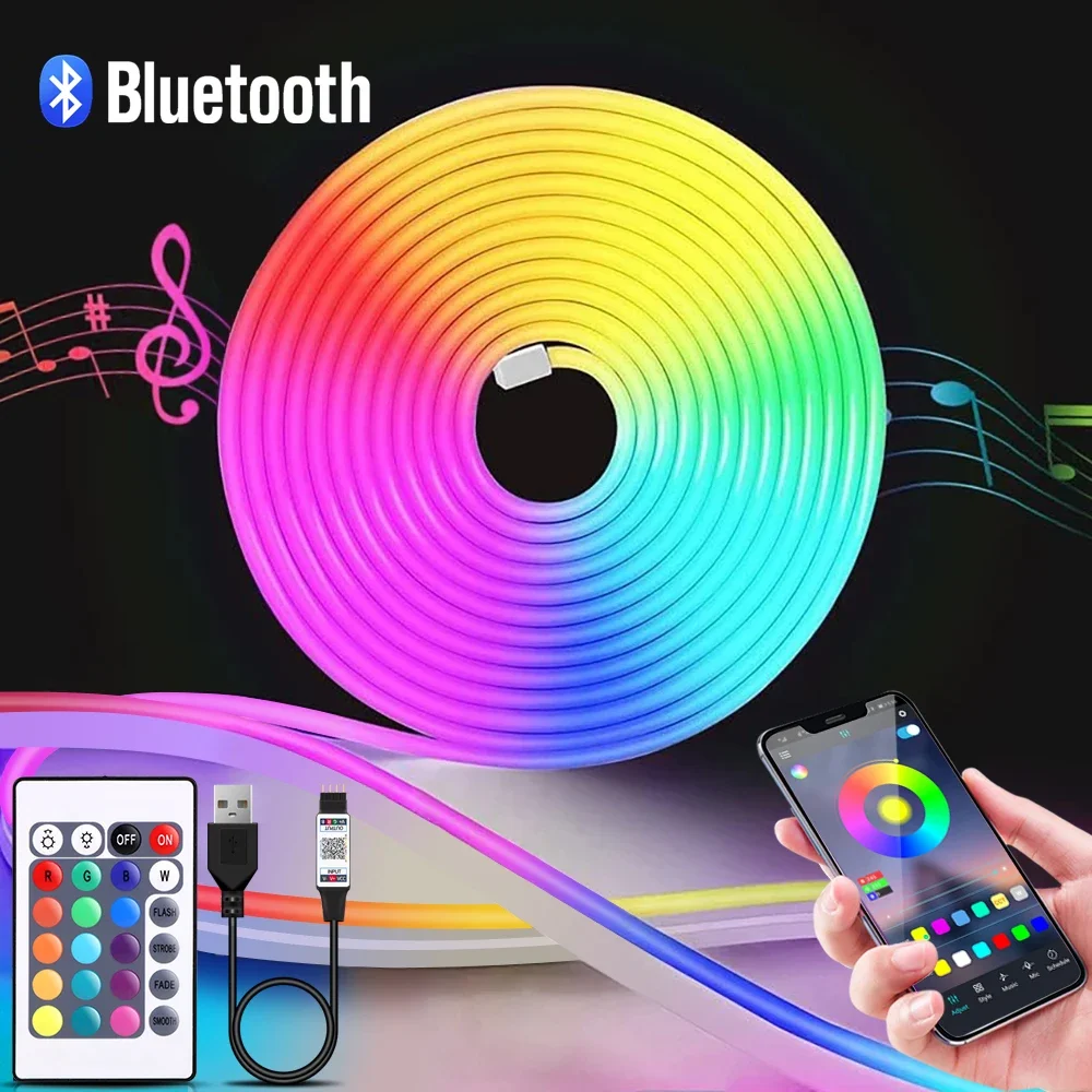 1-5m RGB LED 네온 스트립 라이트 5V USB - Home Decor Inspo 리뷰 및 가격